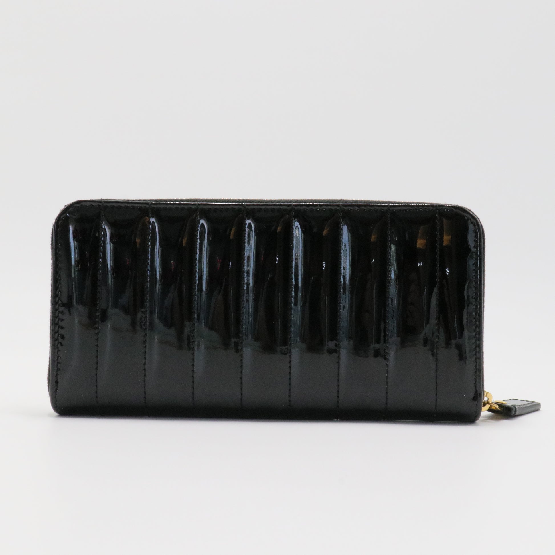 Vicky Zip Wallet Vertical Quilted Patent Long