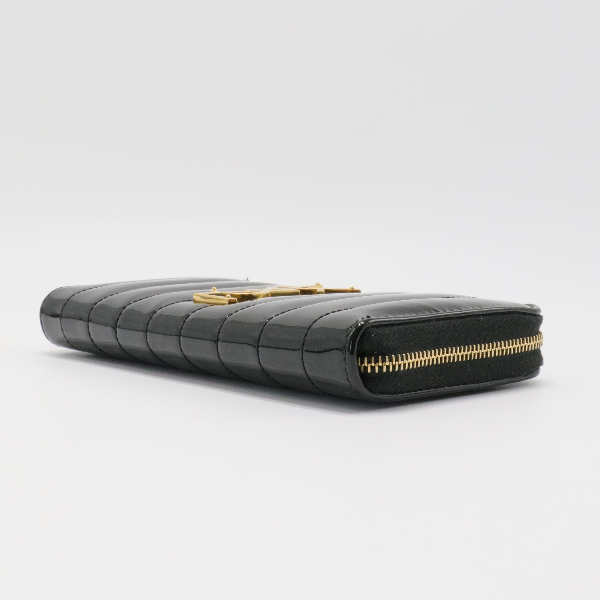 Vicky Zip Wallet Vertical Quilted Patent Long