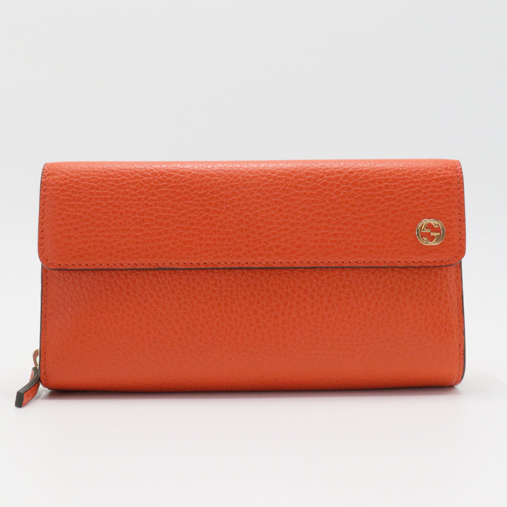 Interlocking G Zip Around Flap Wallet Leather Long