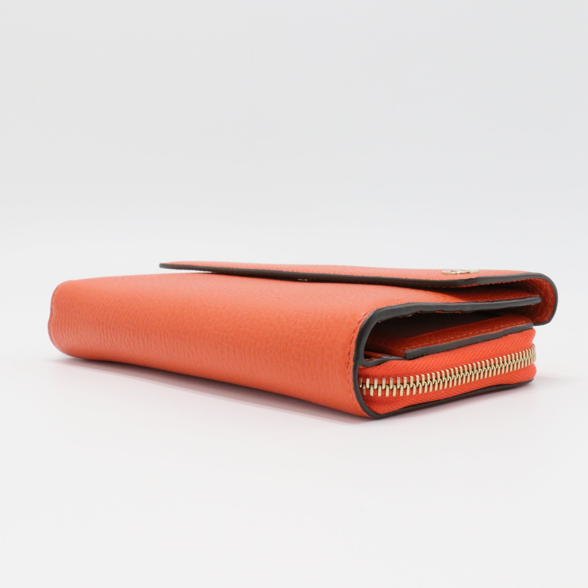 Interlocking G Zip Around Flap Wallet Leather Long