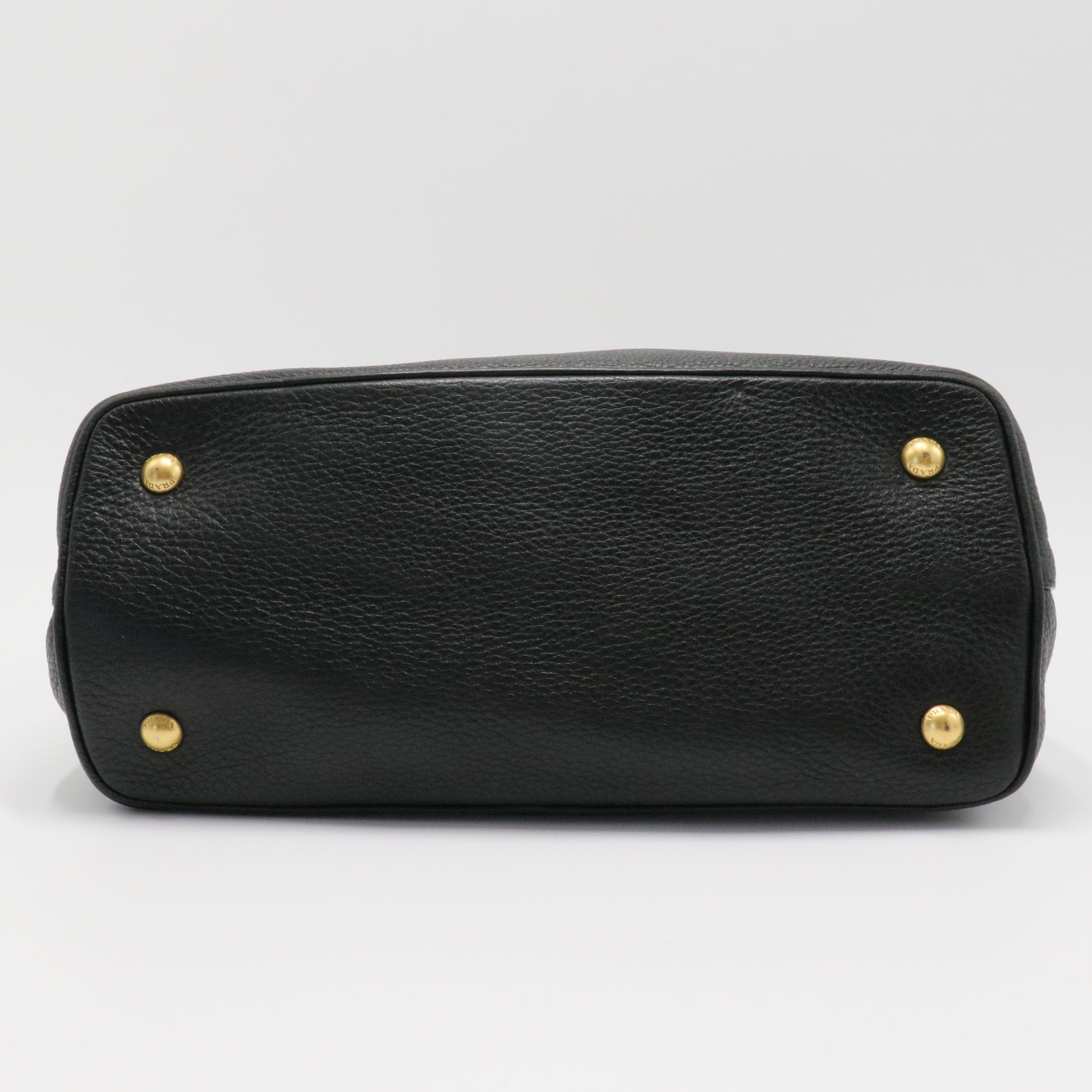 Nero Black Vitello Phenix Leather Tote Bag