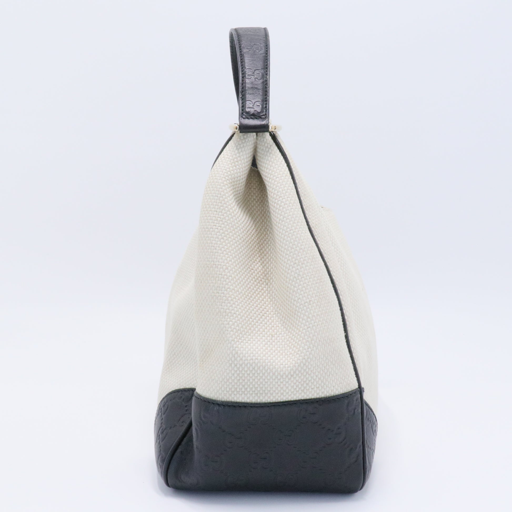 Guccissima -Trimmed Canvas Colbert Wooden Handle Shoulder Bag