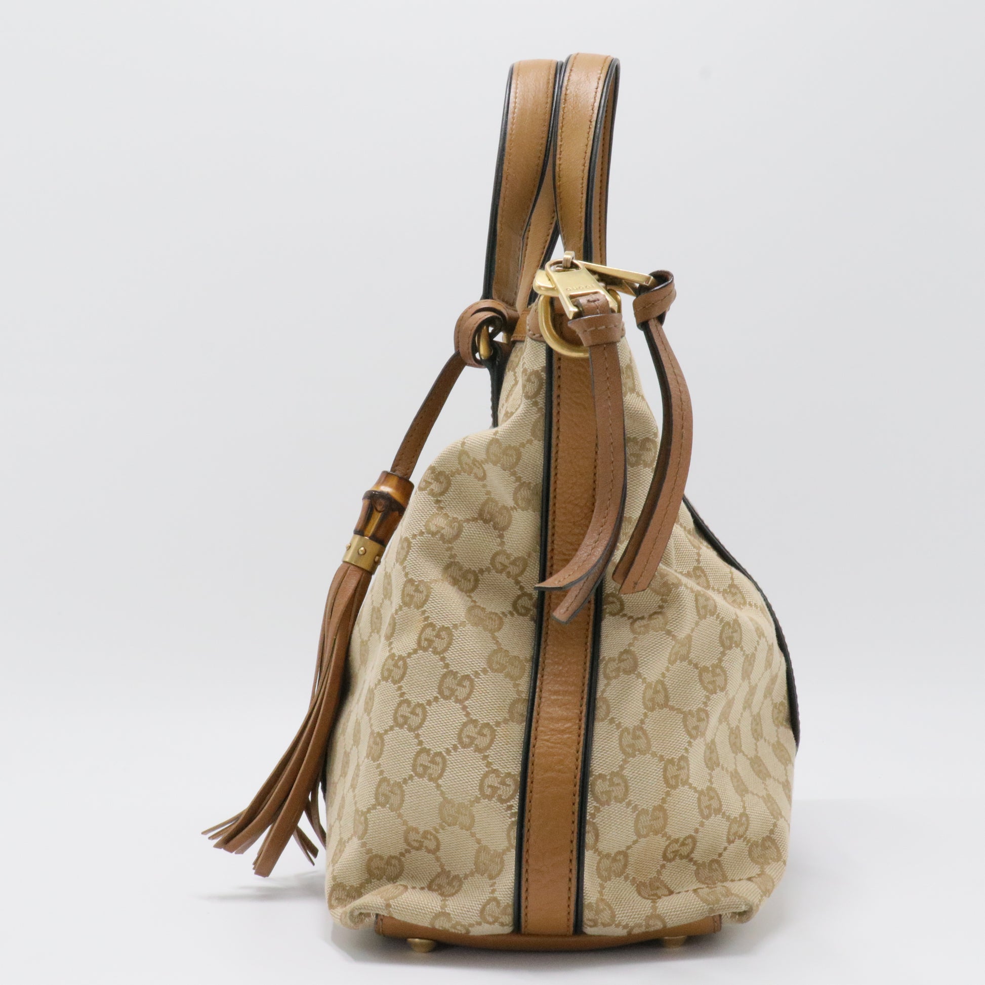 Rania Convertible Top Handle Bag Web GG Canvas Medium
