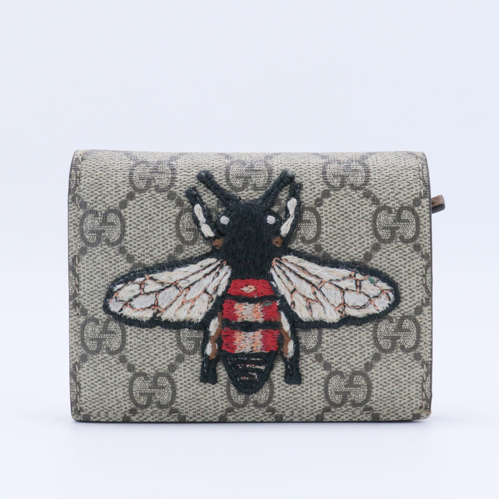 Bee Web Bifold Wallet GG Coated Canvas