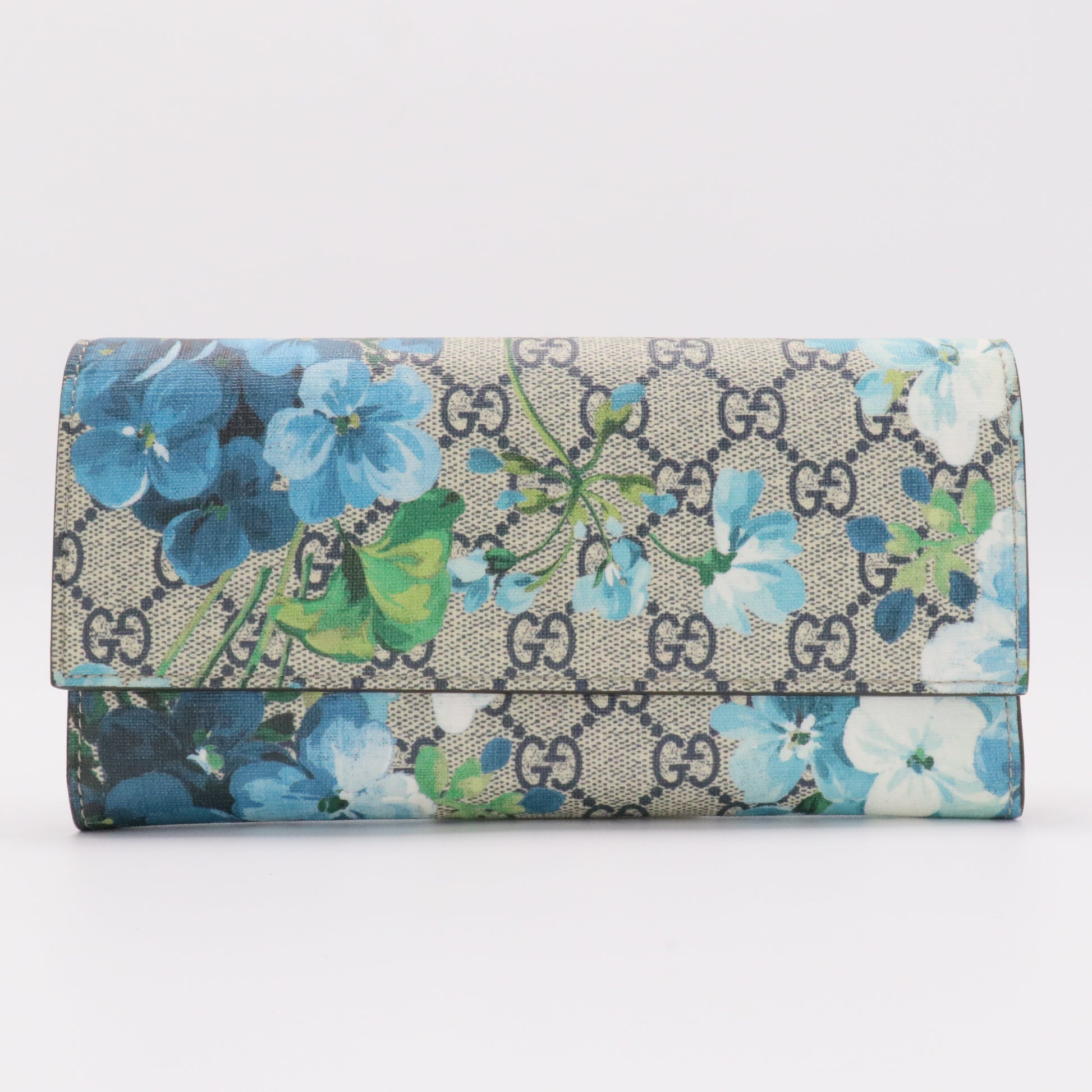 Continental Wallet Blooms Print GG Coated Canvas