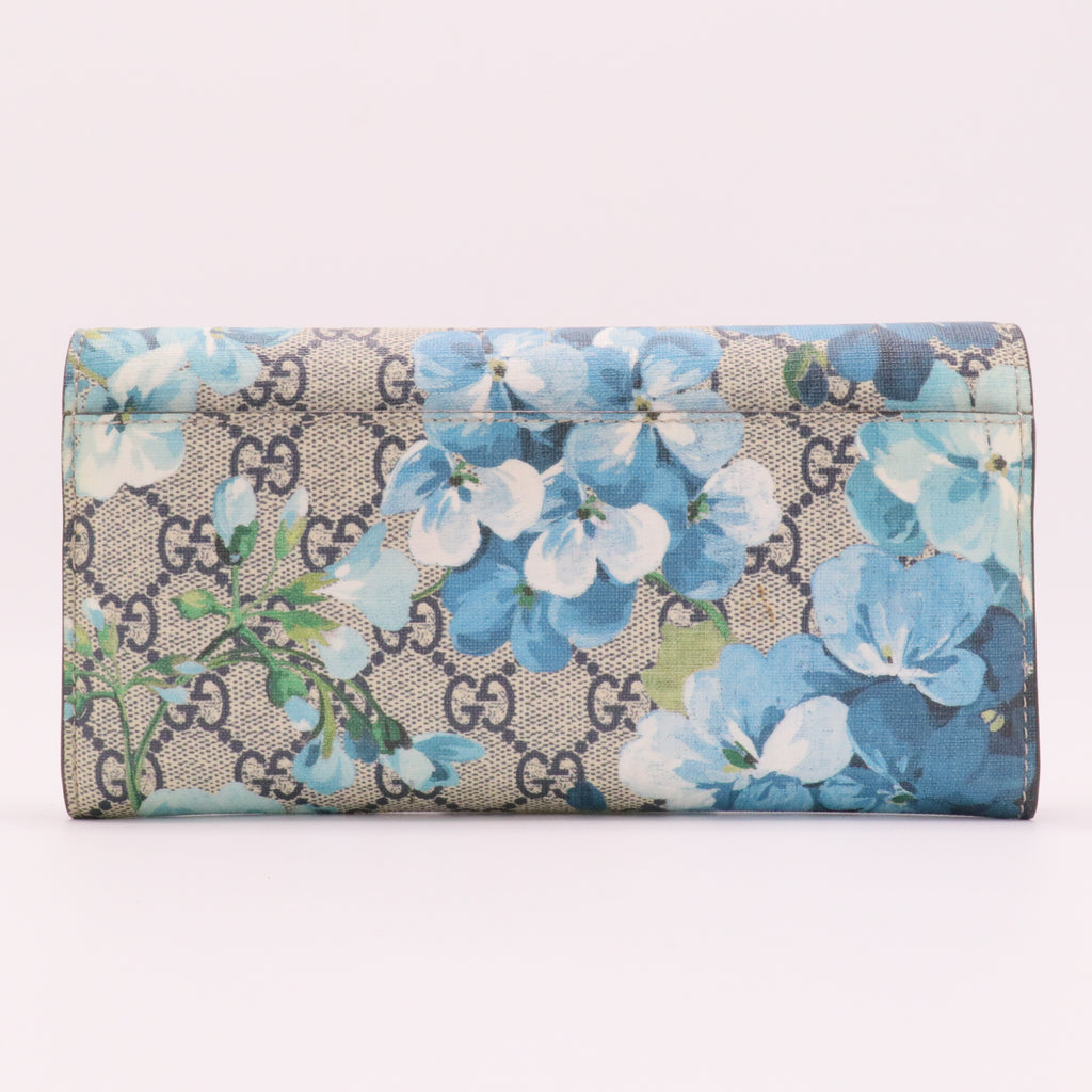 Continental Wallet Blooms Print GG Coated Canvas