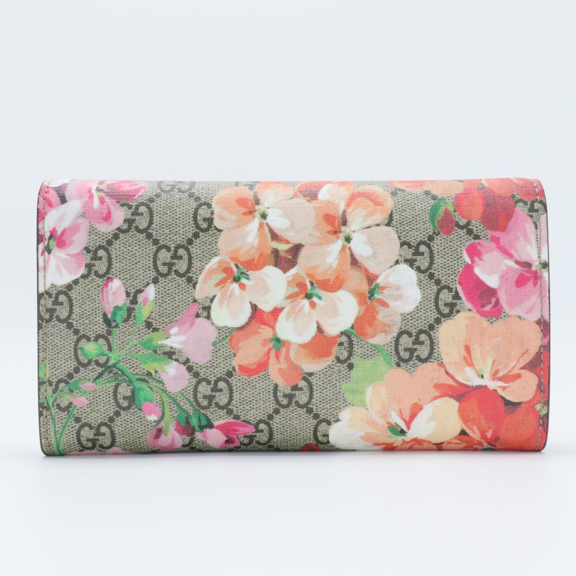 Continental Wallet Blooms Print GG Coated Canvas