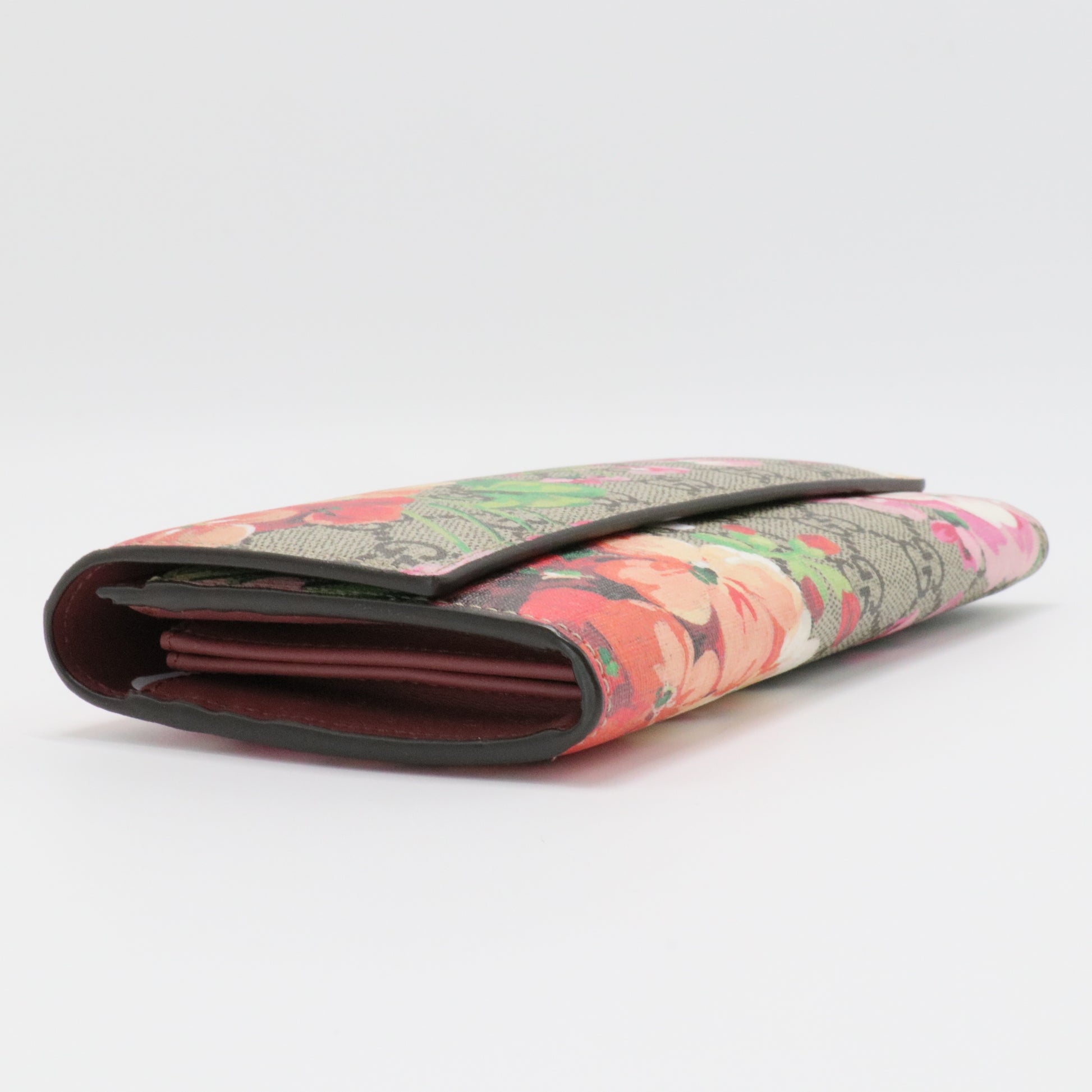 Continental Wallet Blooms Print GG Coated Canvas