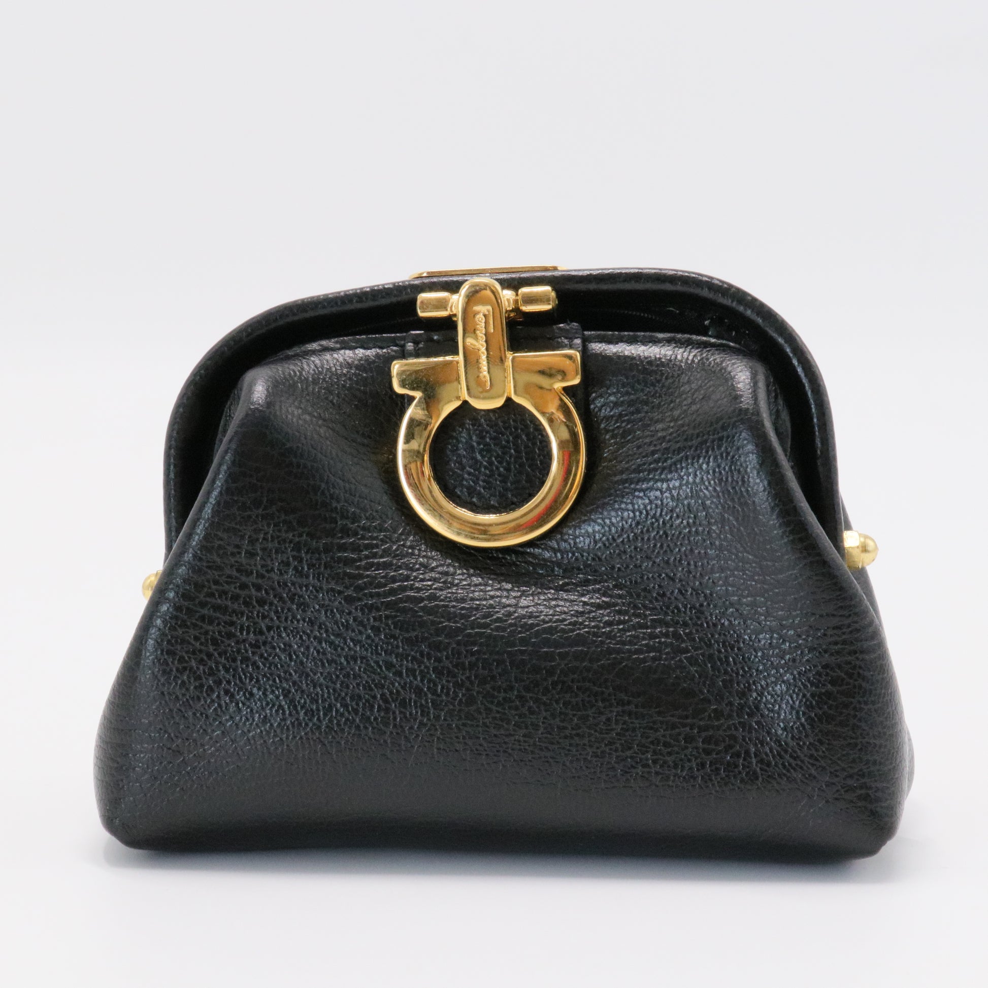 Gancini Coin Purse Leather Black