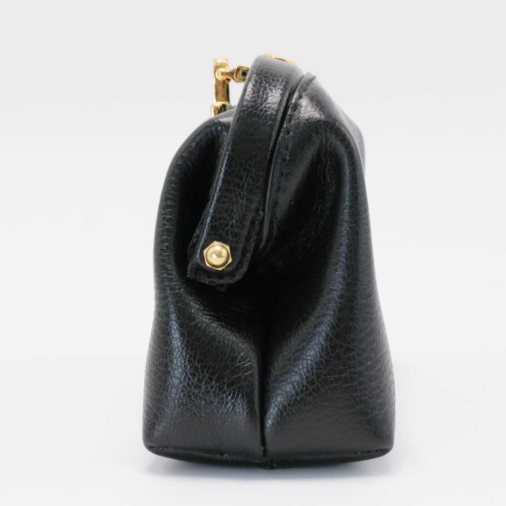 Gancini Coin Purse Leather Black