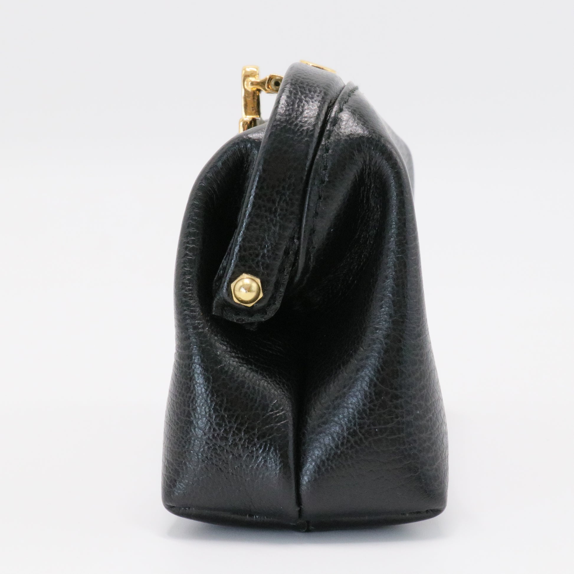Gancini Coin Purse Leather Black