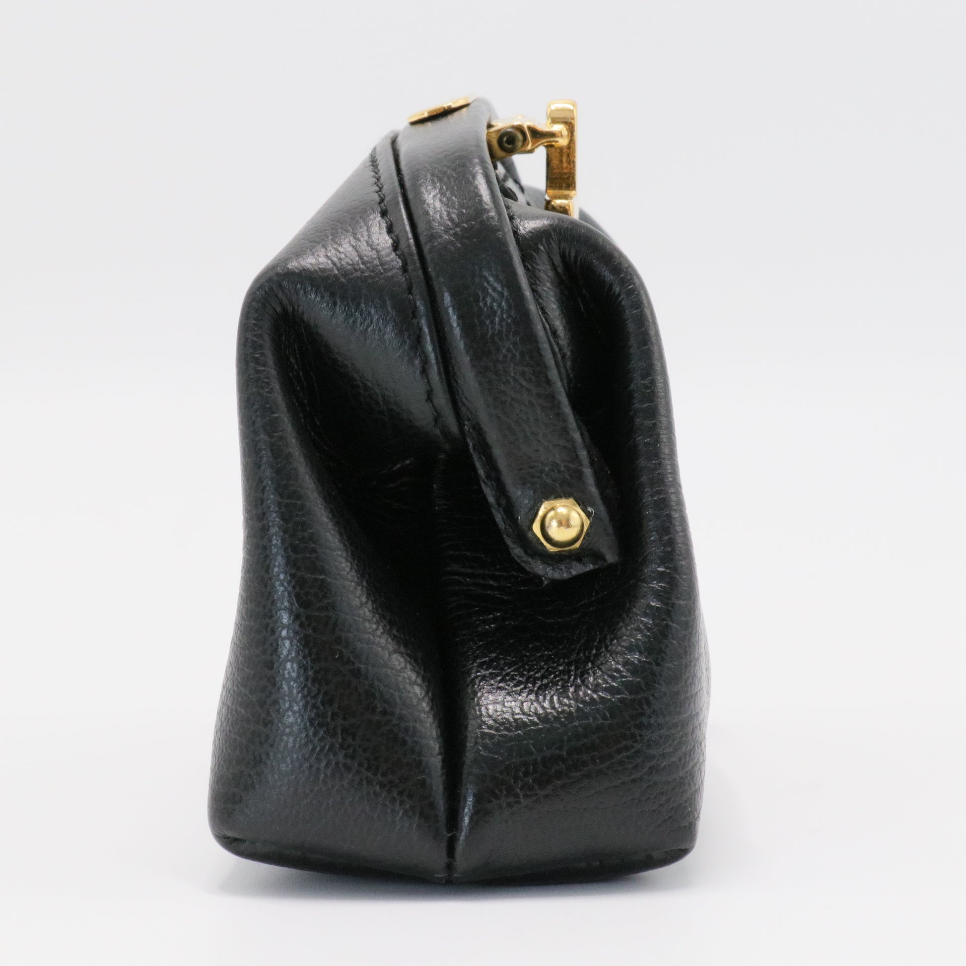 Gancini Coin Purse Leather Black