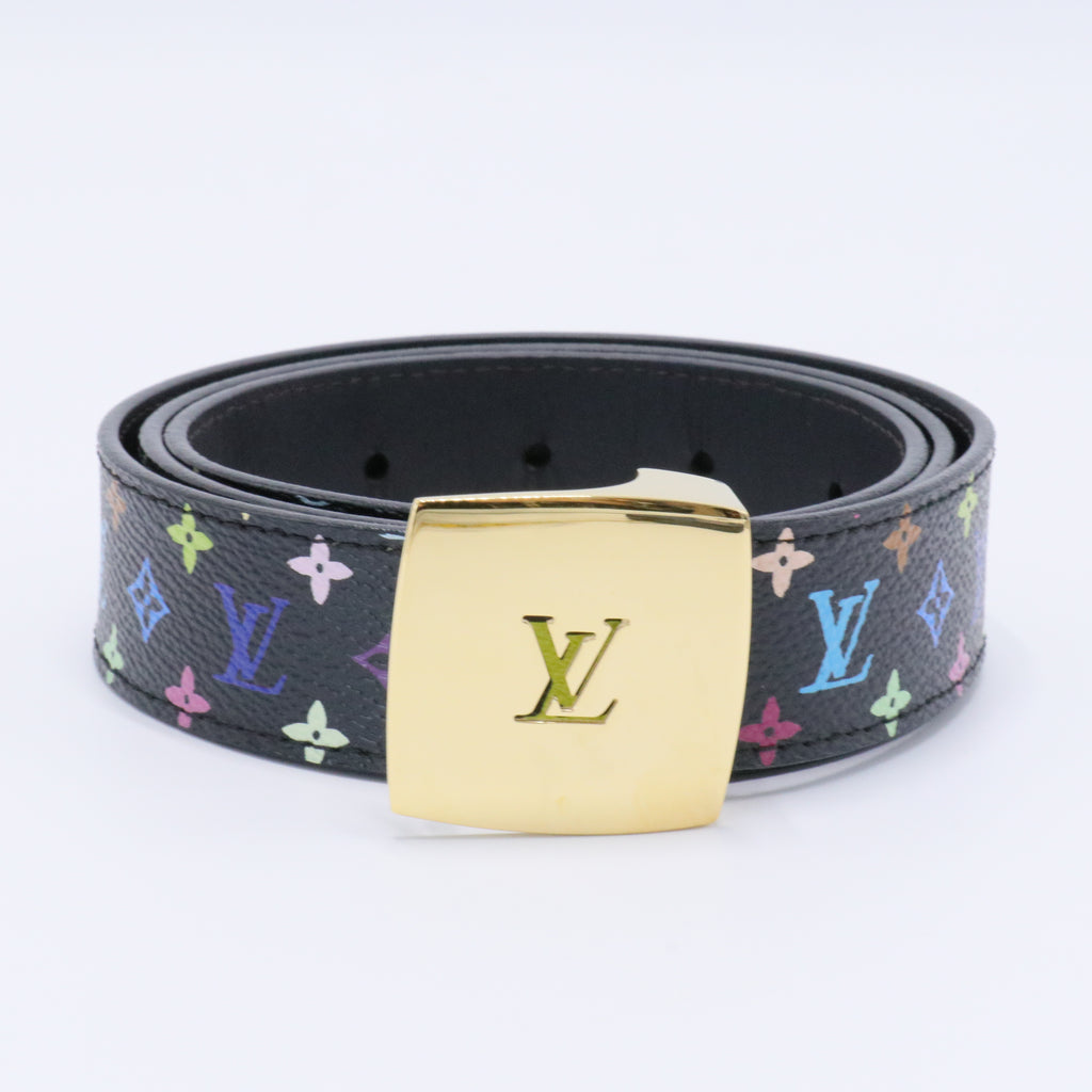 LV Cut Reversible Belt Monogram Multicolor and Leather Medium 85