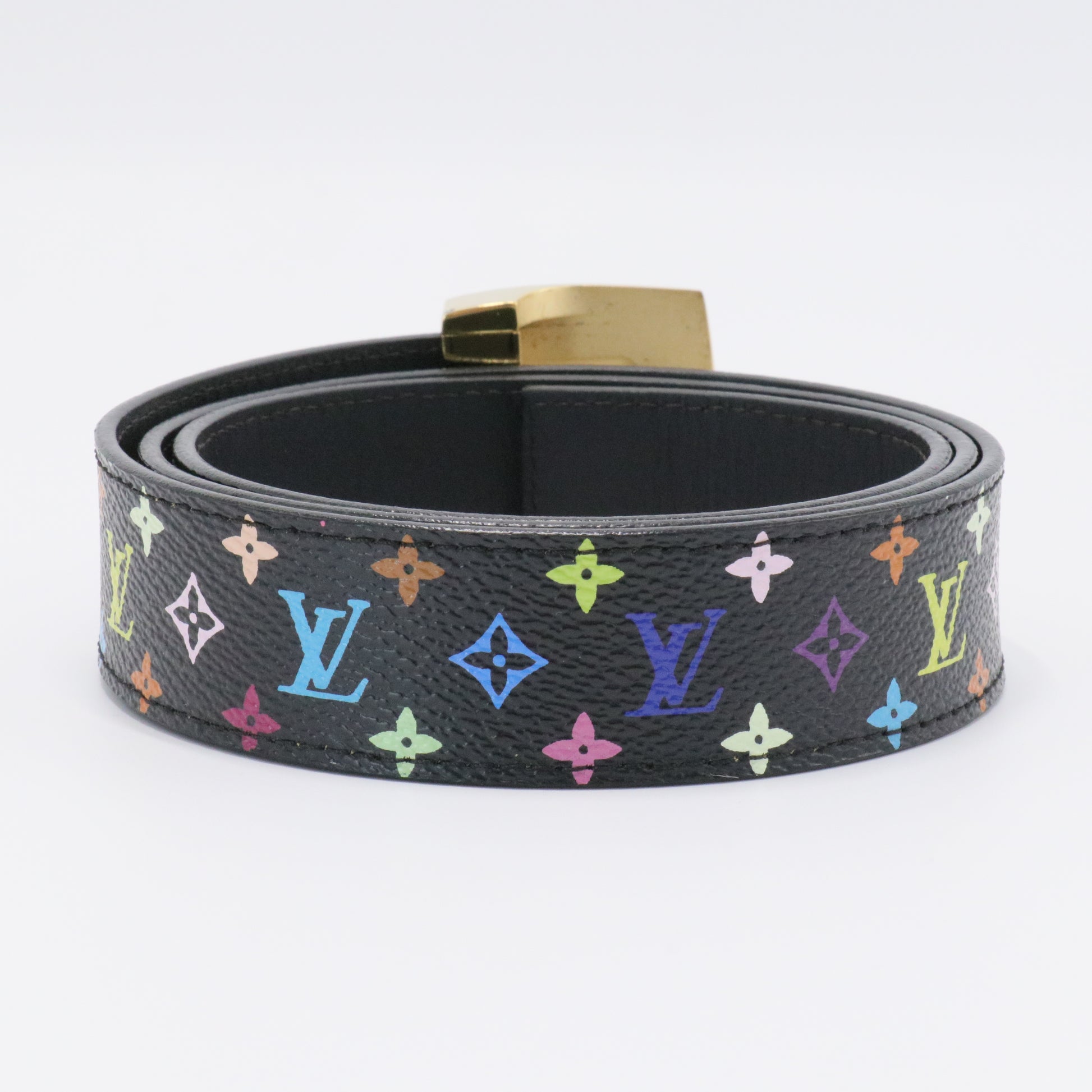 LV Cut Reversible Belt Monogram Multicolor and Leather Medium 85