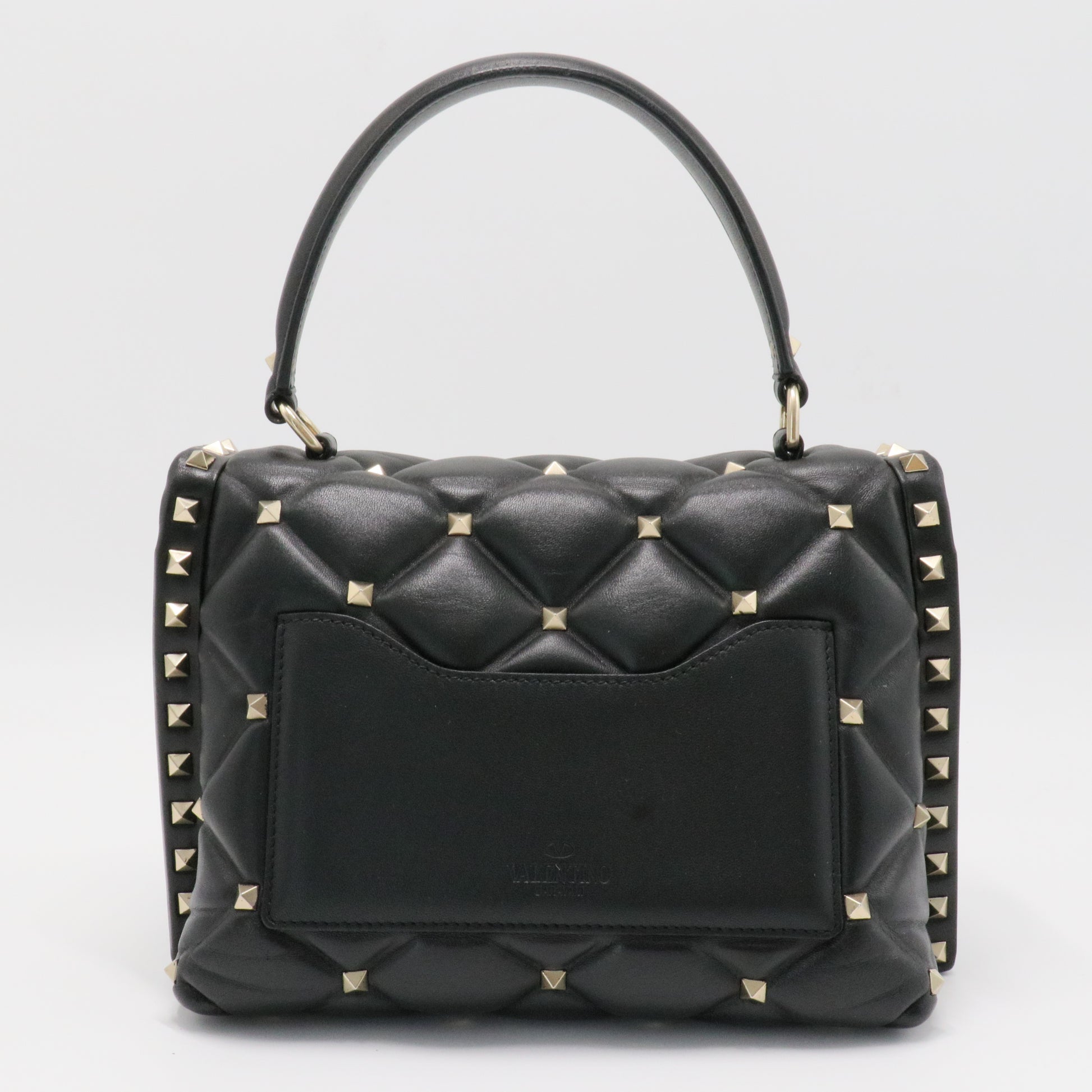 Nappa Medium Candystud Top Handle Bag Black