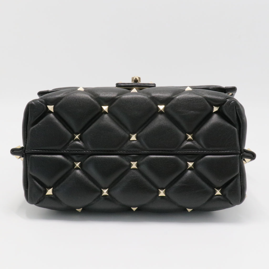 Nappa Medium Candystud Top Handle Bag Black