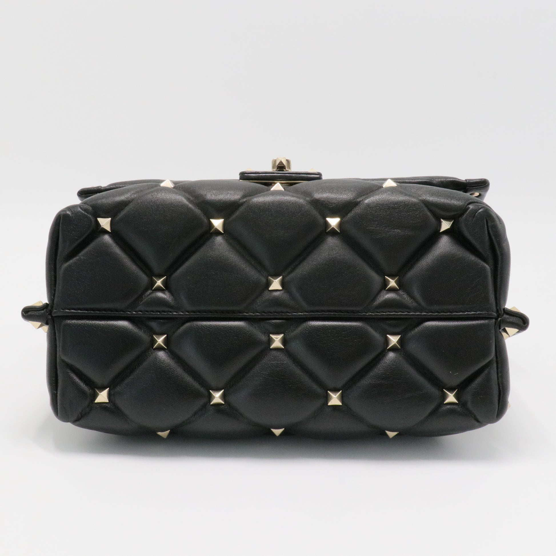 Nappa Medium Candystud Top Handle Bag Black