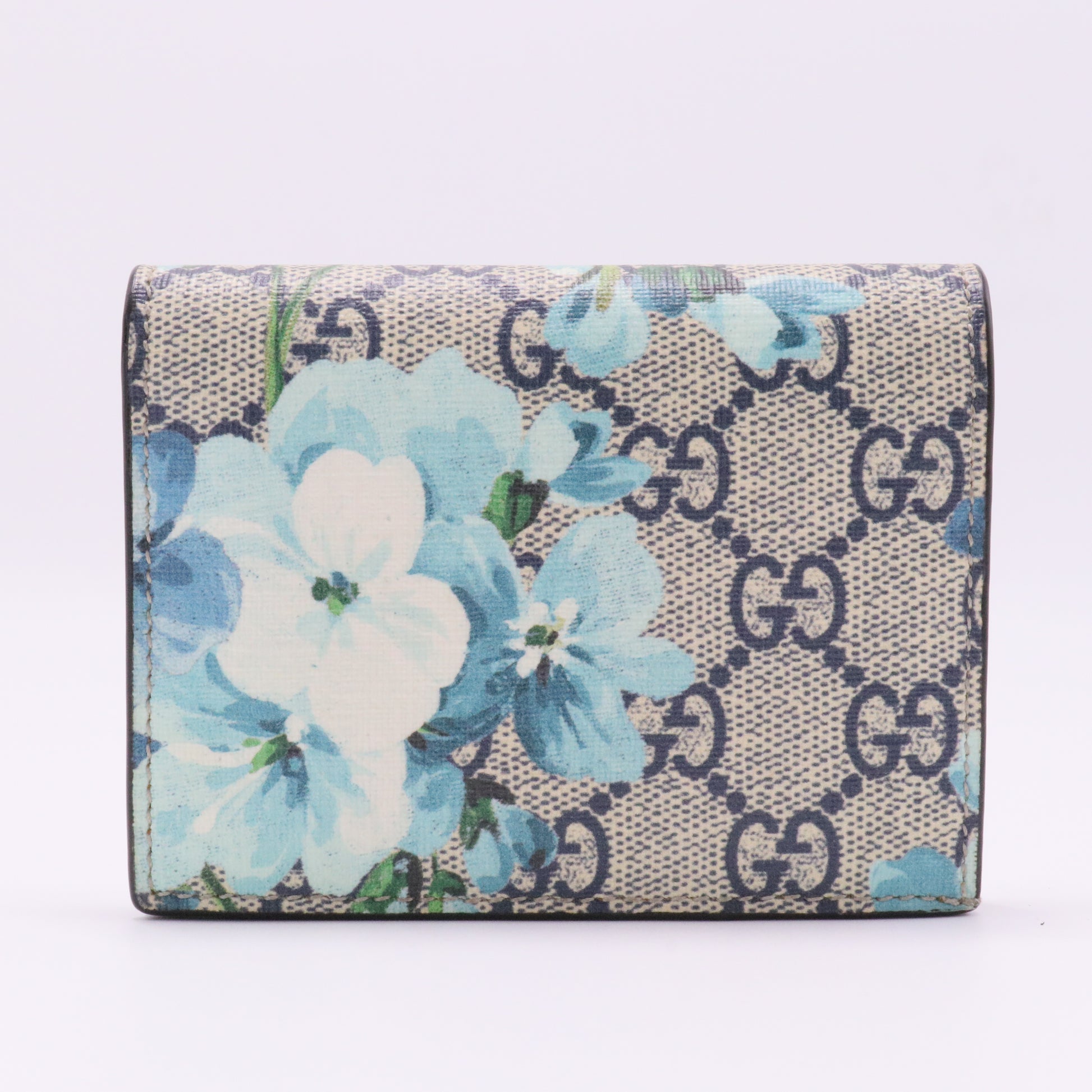 Flap Wallet Blooms Print GG Coated Canvas