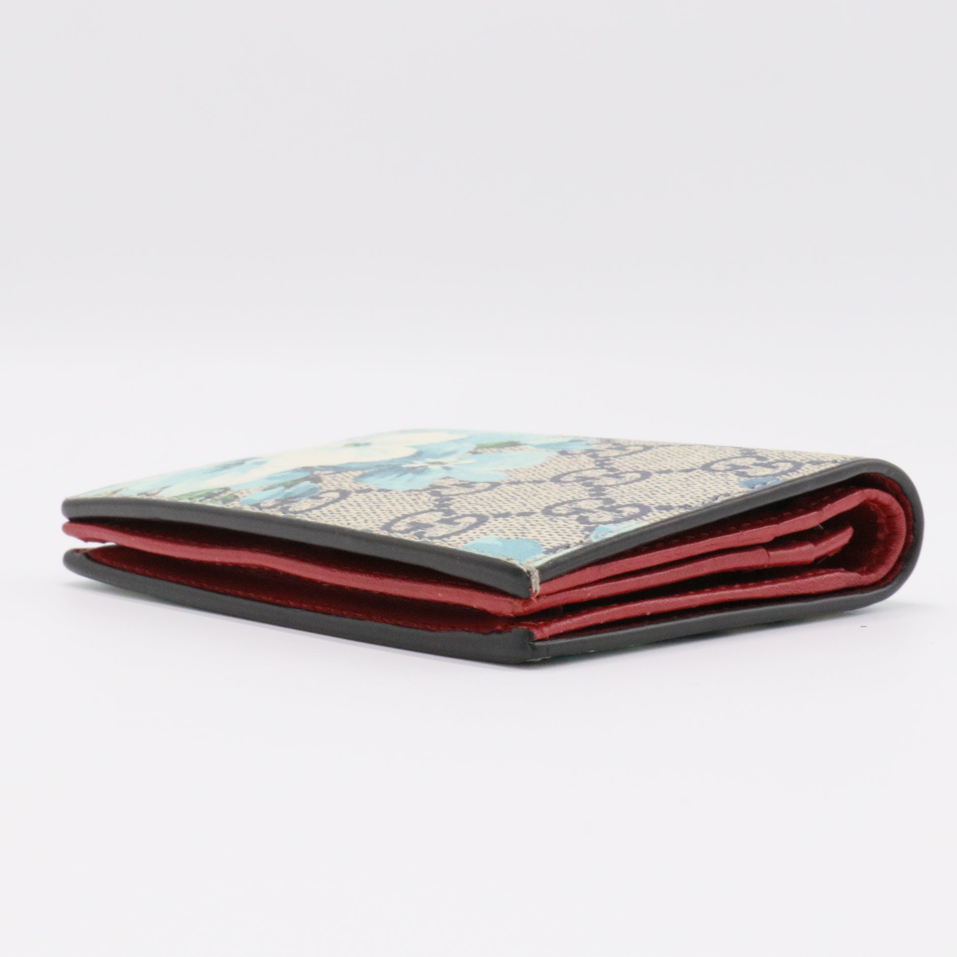 Flap Wallet Blooms Print GG Coated Canvas