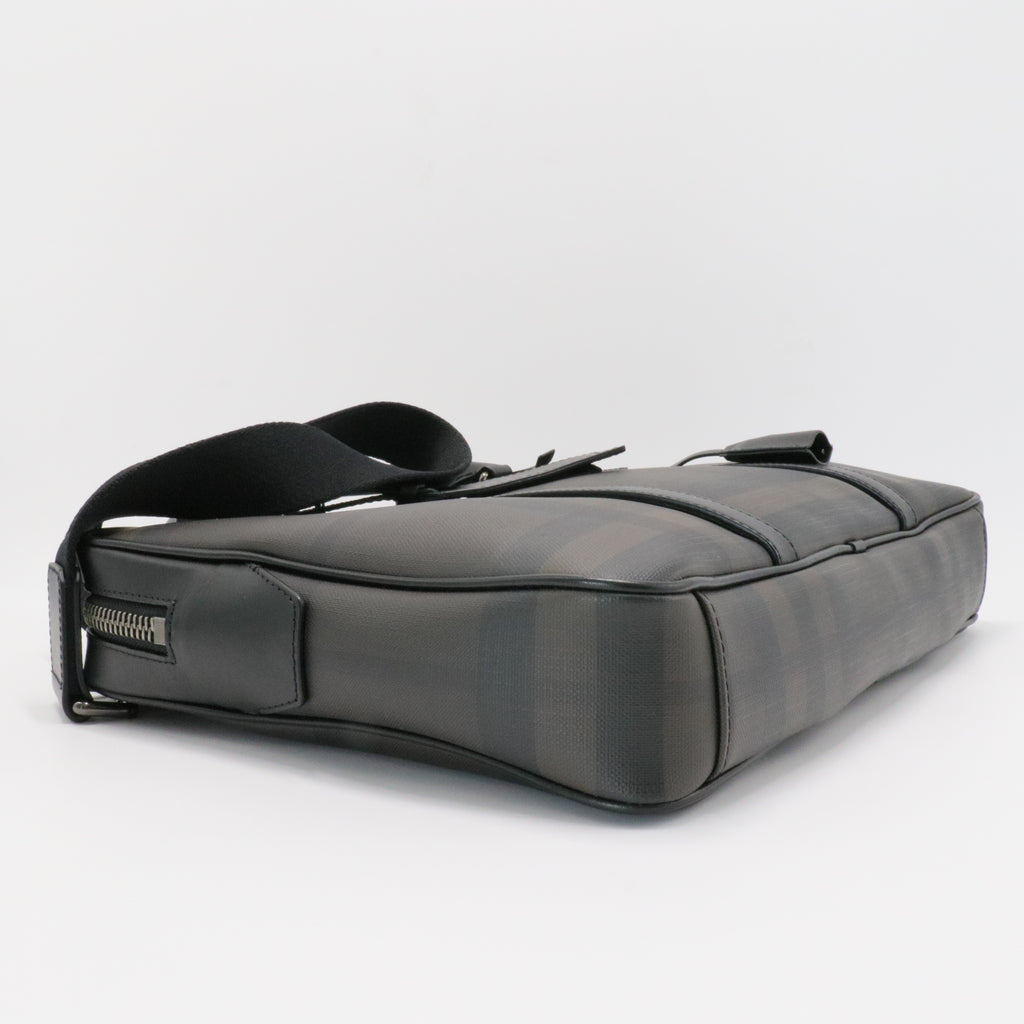 Newburg Briefcase Smoked Check Coated Canvas Medium