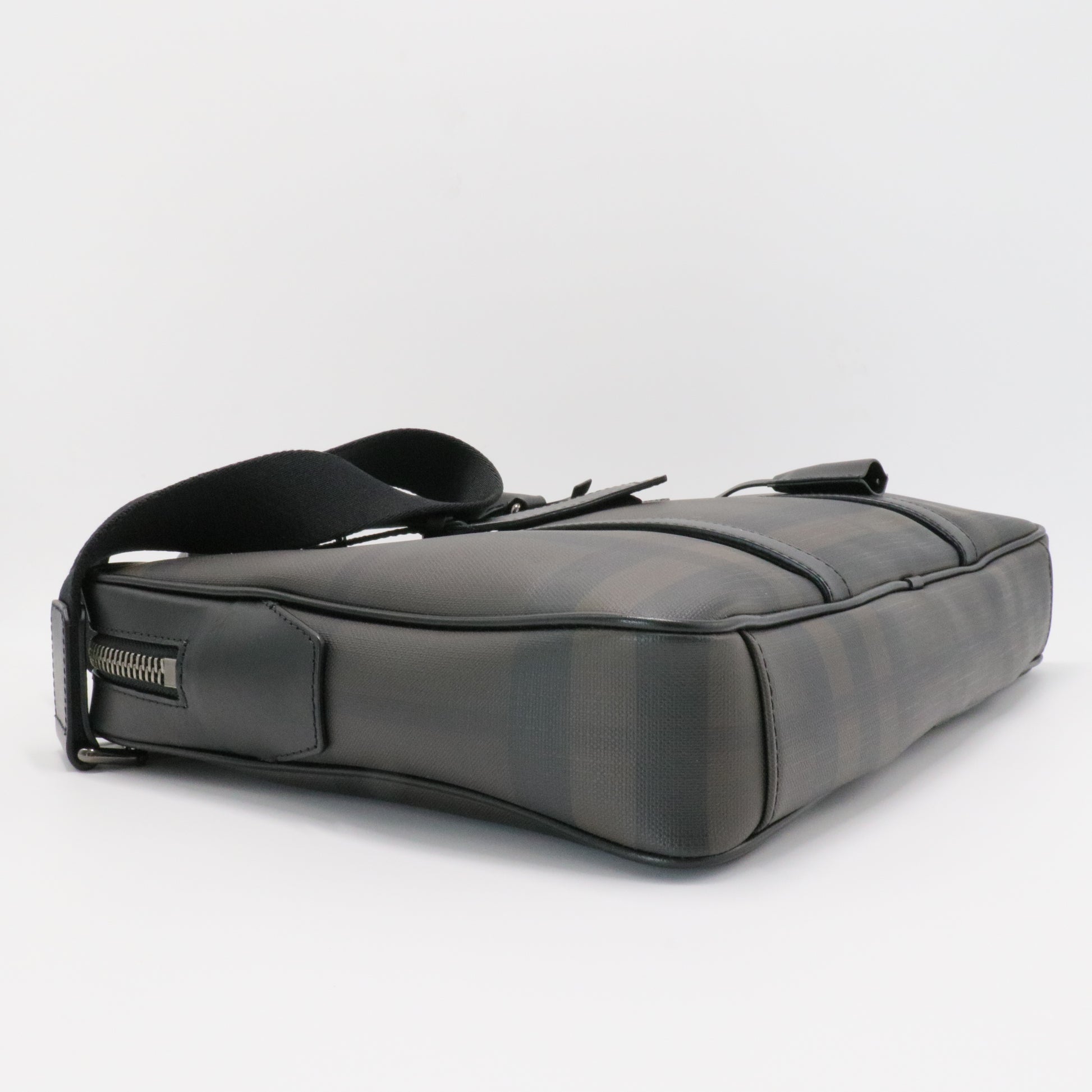 Newburg Briefcase Smoked Check Coated Canvas Medium