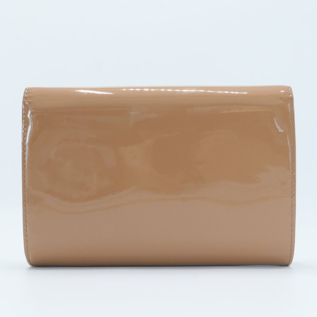 Rose Velours Vernis Leather Louise Clutch Bag
