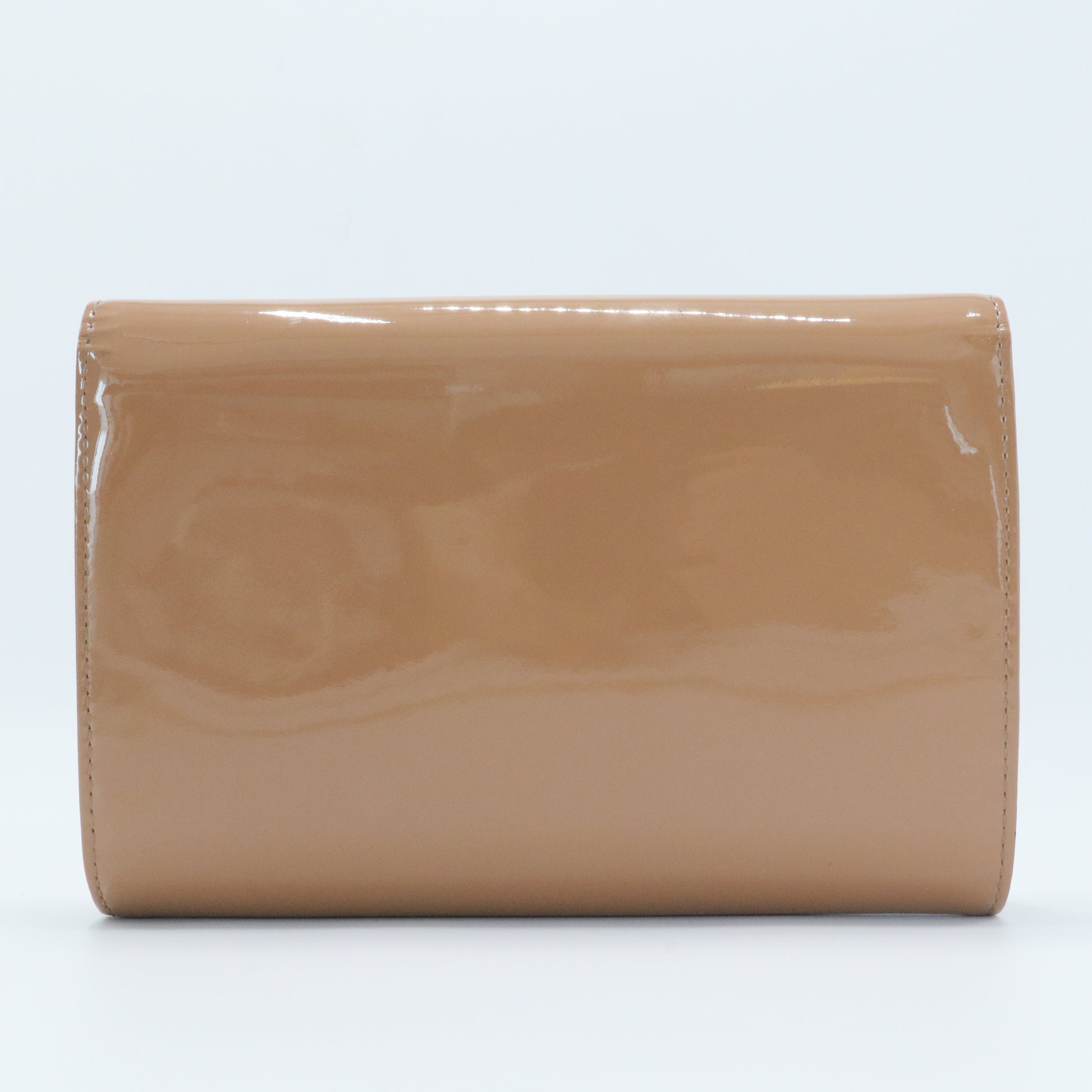 Rose Velours Vernis Leather Louise Clutch Bag