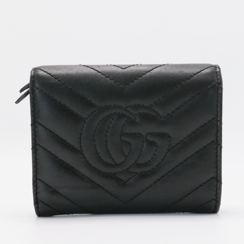 GG Marmont Trifold Wallet Matelasse Leather Compact