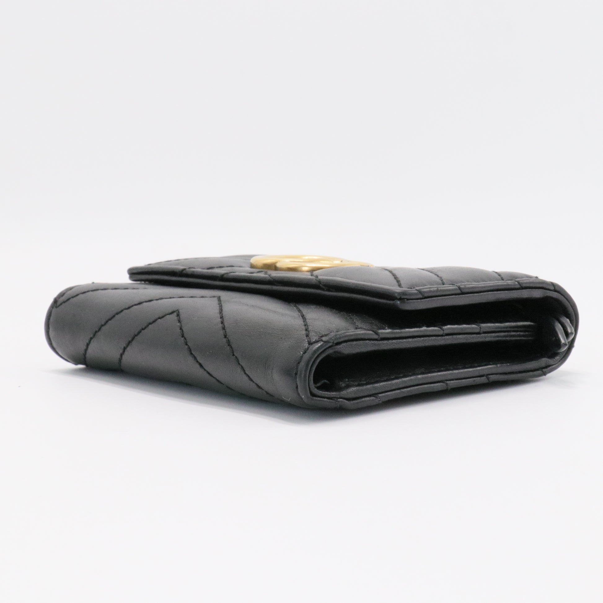 GG Marmont Trifold Wallet Matelasse Leather Compact
