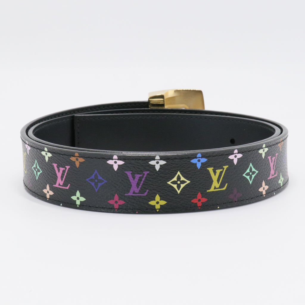 LV Cut Reversible Belt Monogram Multicolor and Leather Medium 80