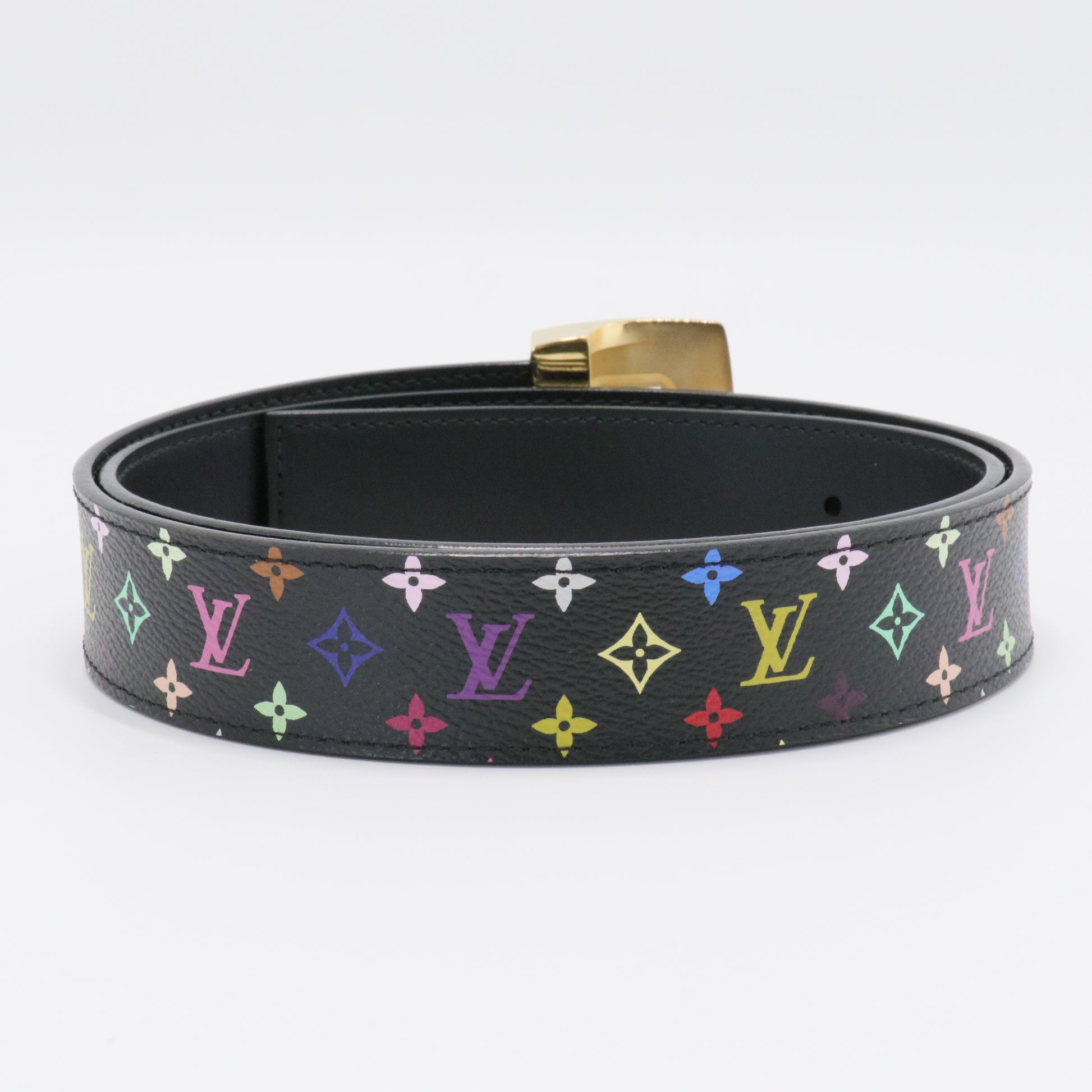 LV Cut Reversible Belt Monogram Multicolor and Leather Medium 80
