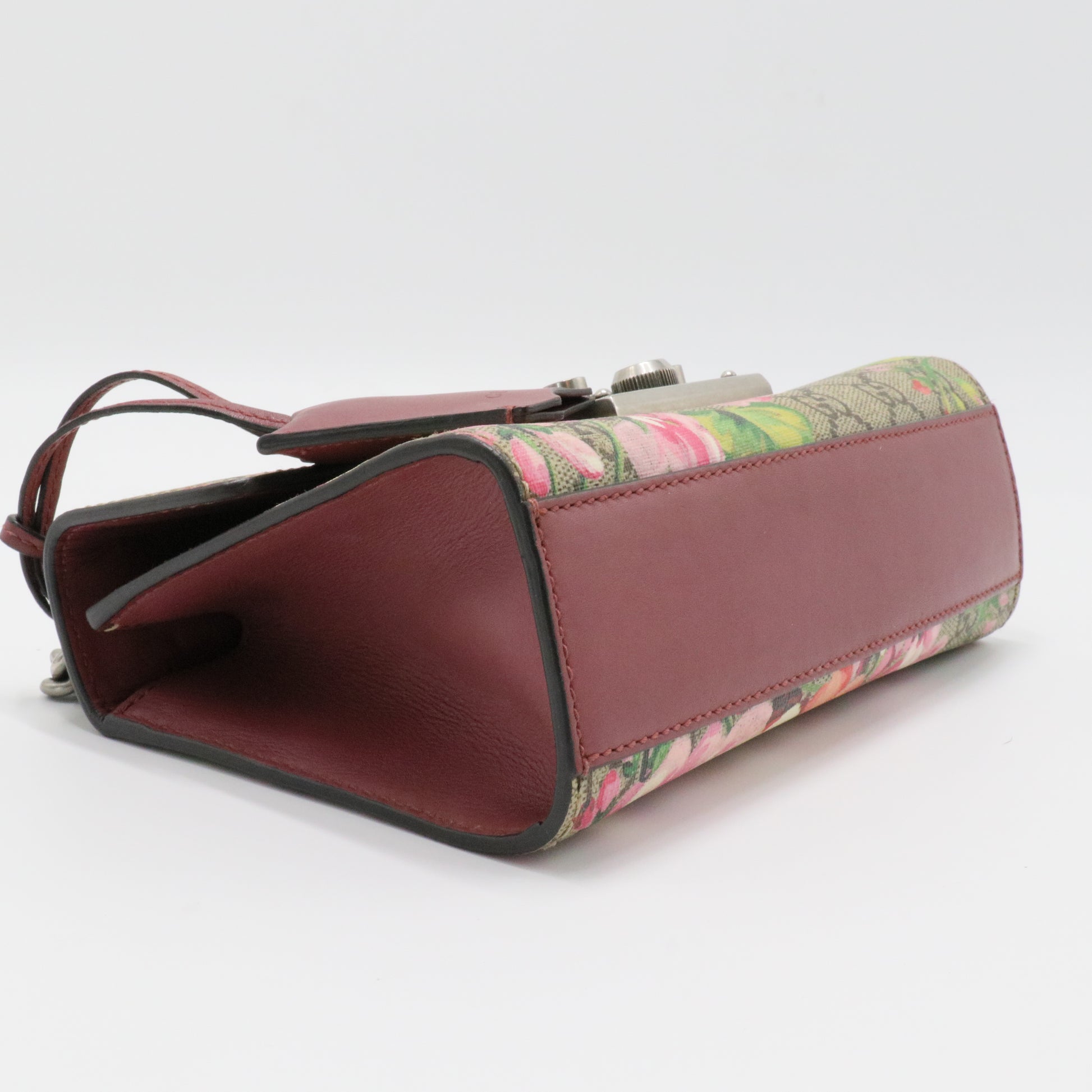 Padlock Shoulder Bag Blooms Print GG Coated Canvas Small