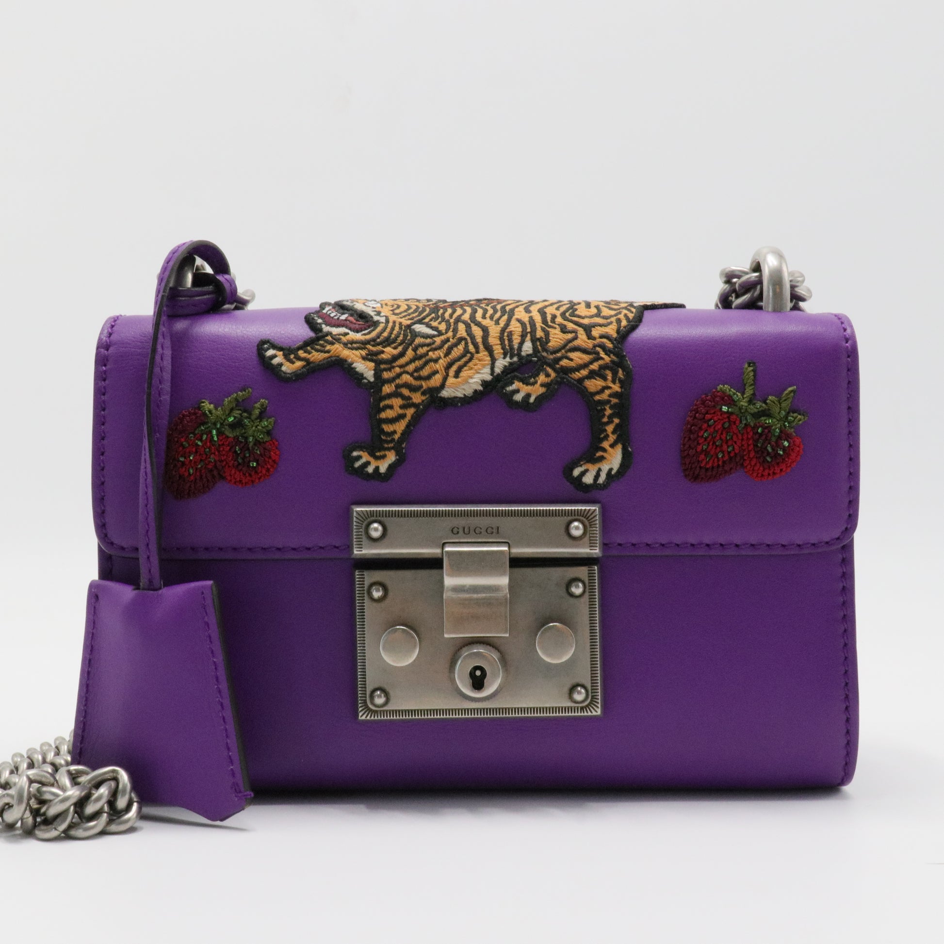Padlock Shoulder Bag Embellished Leather Small