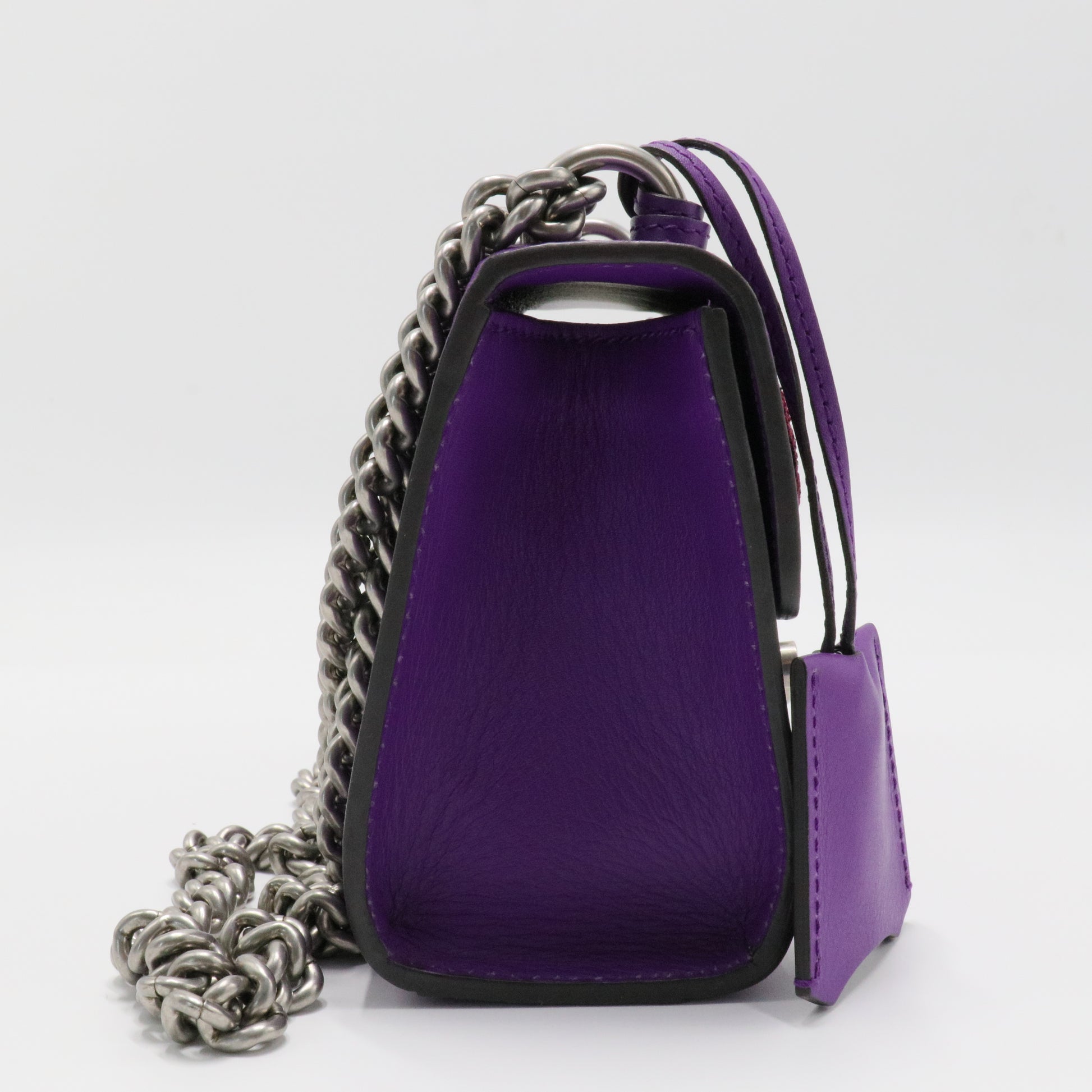Padlock Shoulder Bag Embellished Leather Small