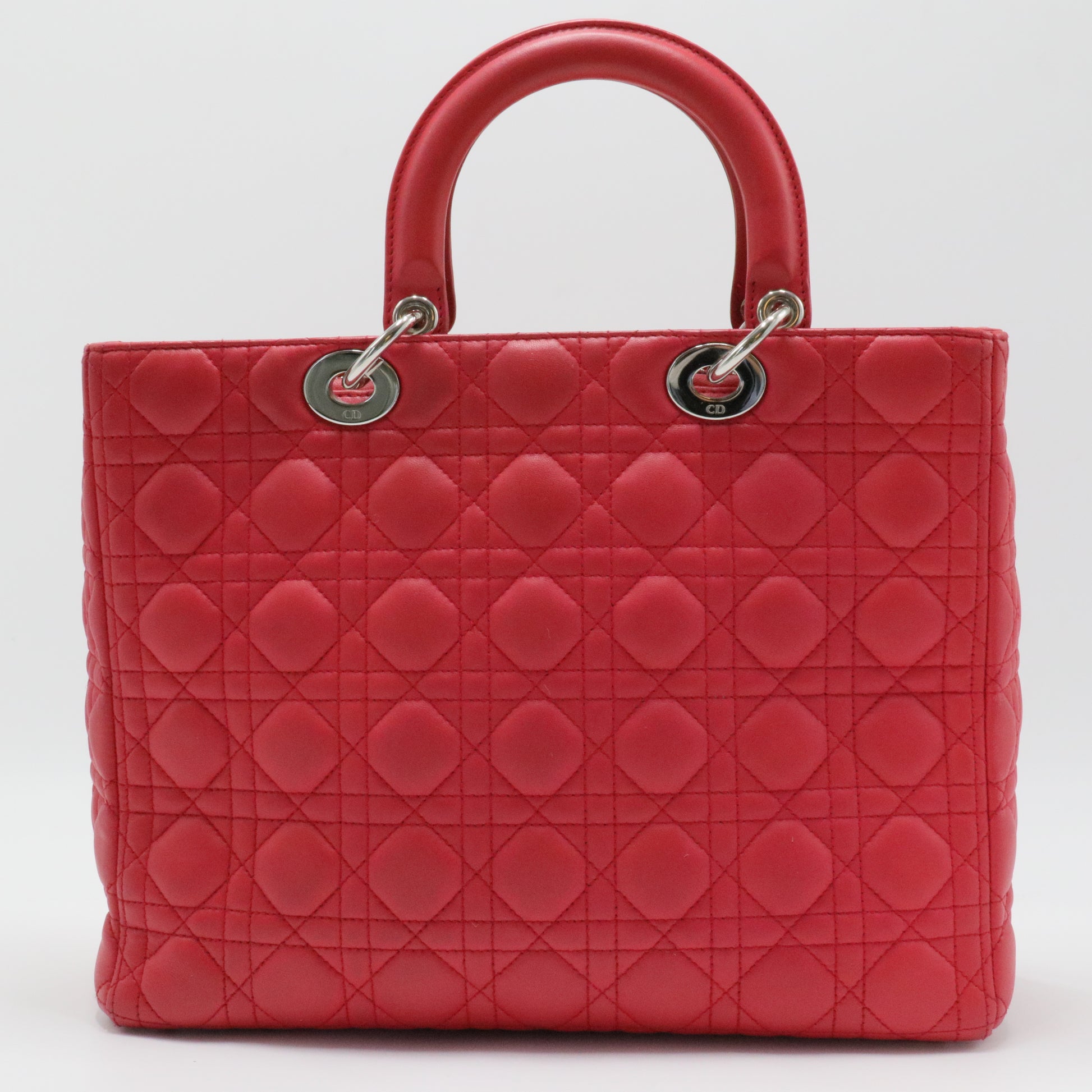 Lady Dior Handbag Cannage Quilt Lambskin Large