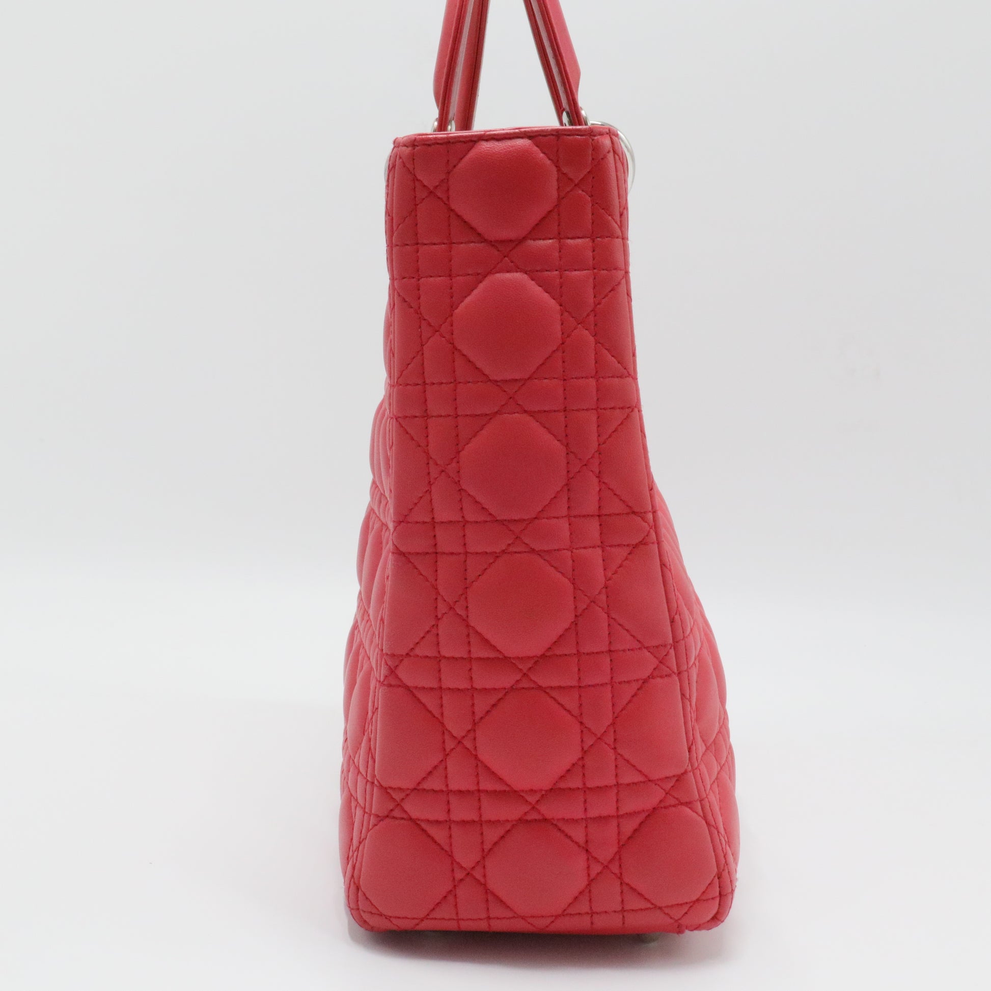 Lady Dior Handbag Cannage Quilt Lambskin Large
