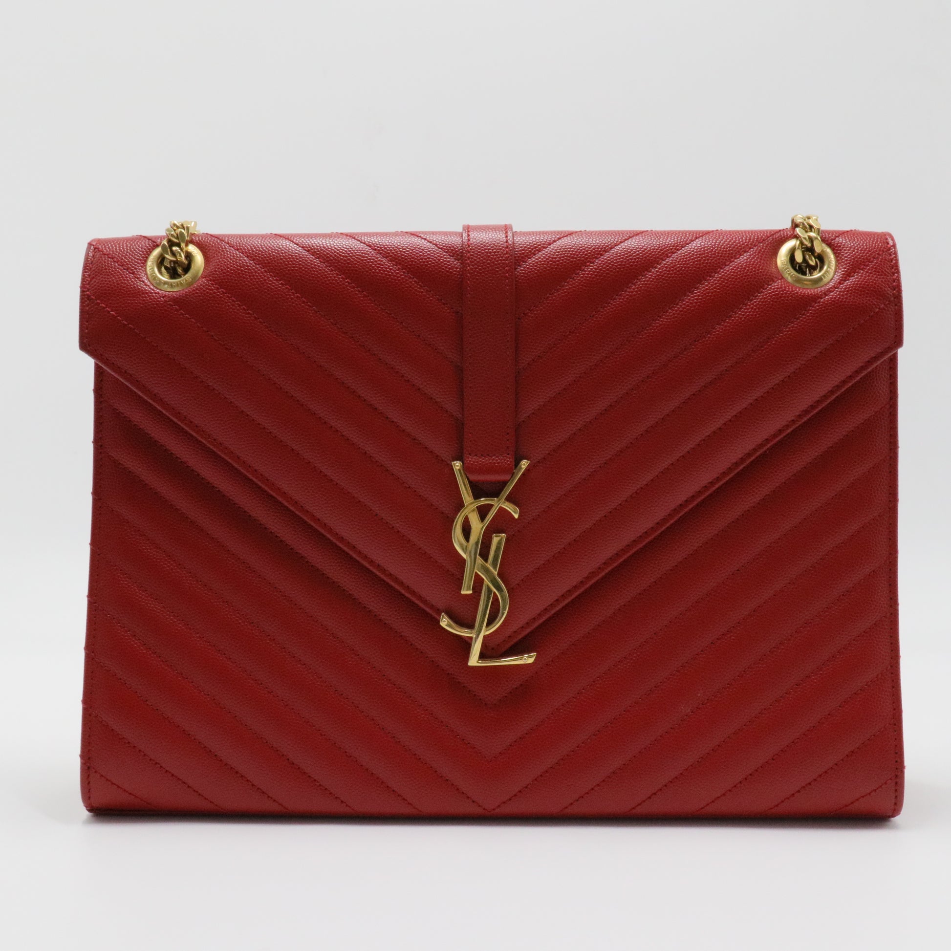 Classic Monogram Envelope Satchel Matelasse Chevron Leather