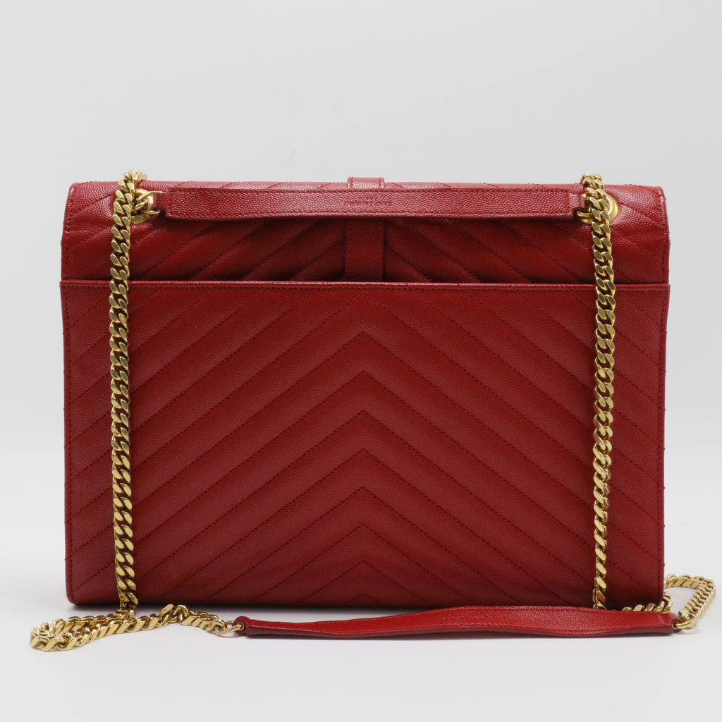 Classic Monogram Envelope Satchel Matelasse Chevron Leather