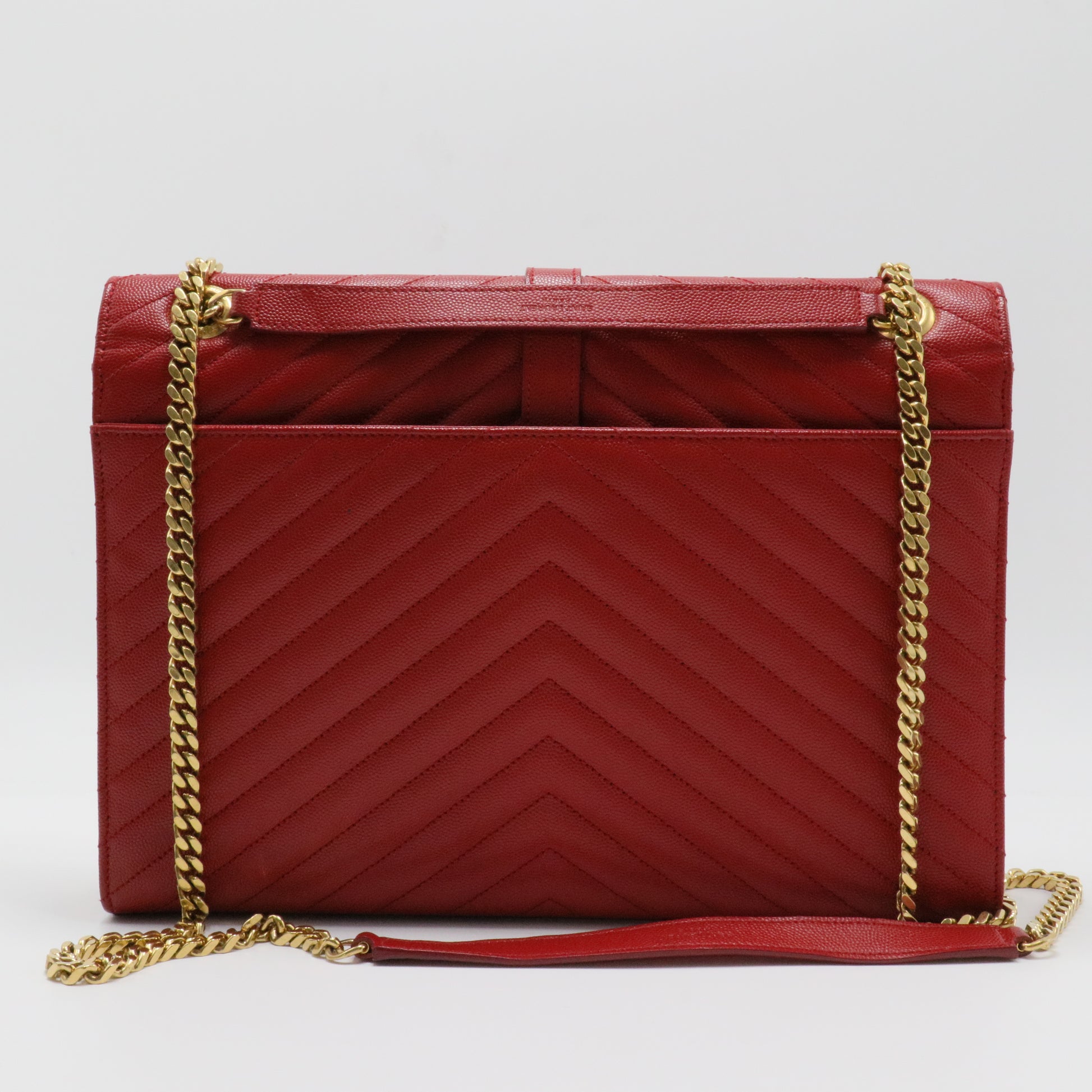 Classic Monogram Envelope Satchel Matelasse Chevron Leather