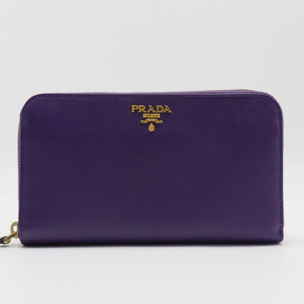 Zip Around Wallet Saffiano Leather Long