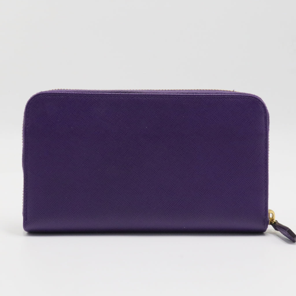 Zip Around Wallet Saffiano Leather Long