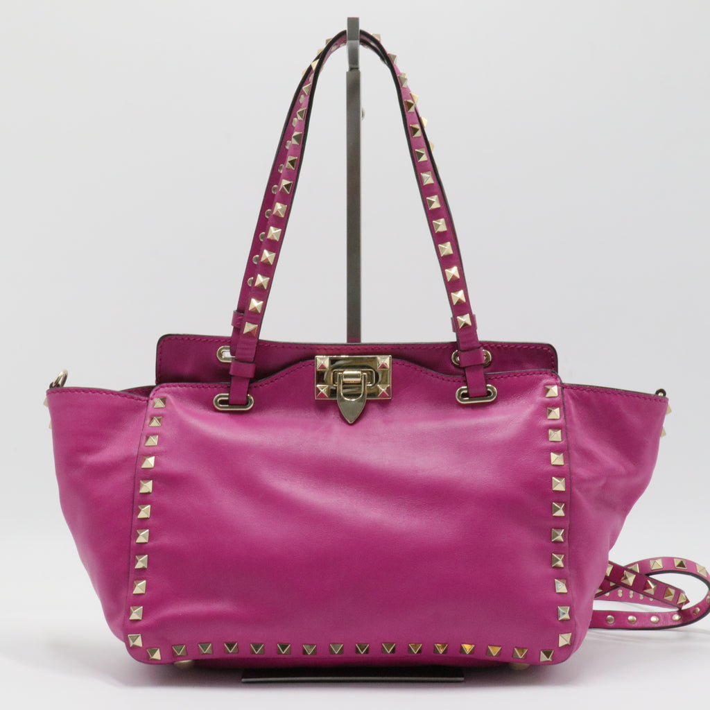 Rockstud Tote Rigid Leather Small