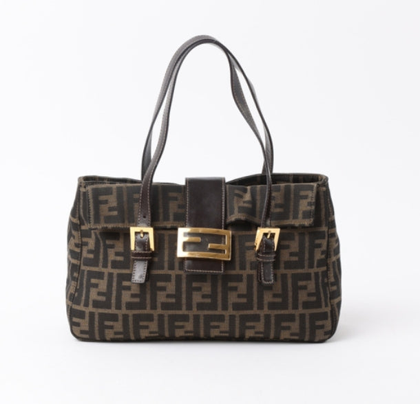 Brown Zucca Canvas Double Handle Bag twins