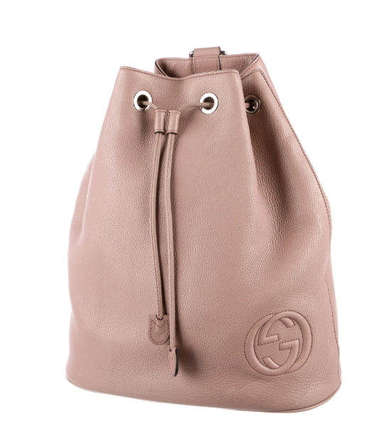 Soho Drawstring Backpack Leather Small -  Twins