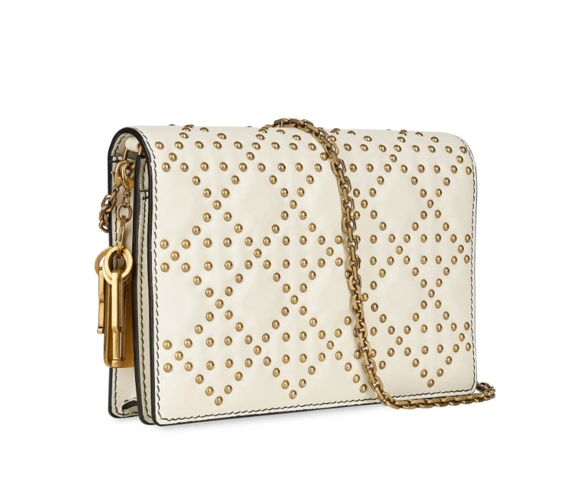 Lady Dior Wallet on Chain Cannage Studded Leather Twins