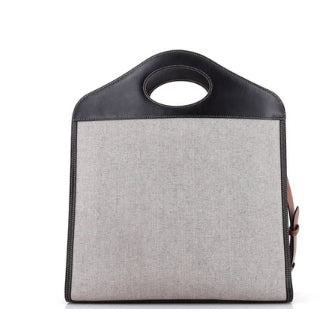 Logo Pocket Tote Canvas with Leather Medium - twins