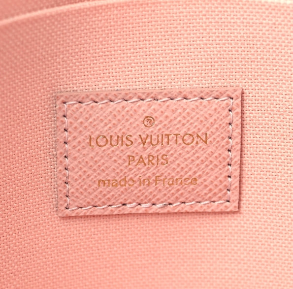 Damier Azur Pochette Felicie Chain Wallet Rose Ballerine - twins