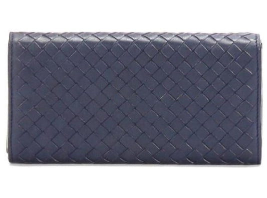 Flap Wallet Intrecciato Leather Long Twins