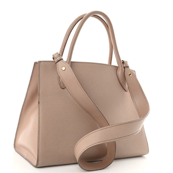 Medium Saffiano Cuir Monochrome Tote - twins
