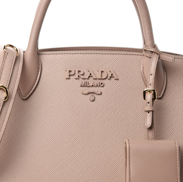 Medium Saffiano Cuir Monochrome Tote - twins